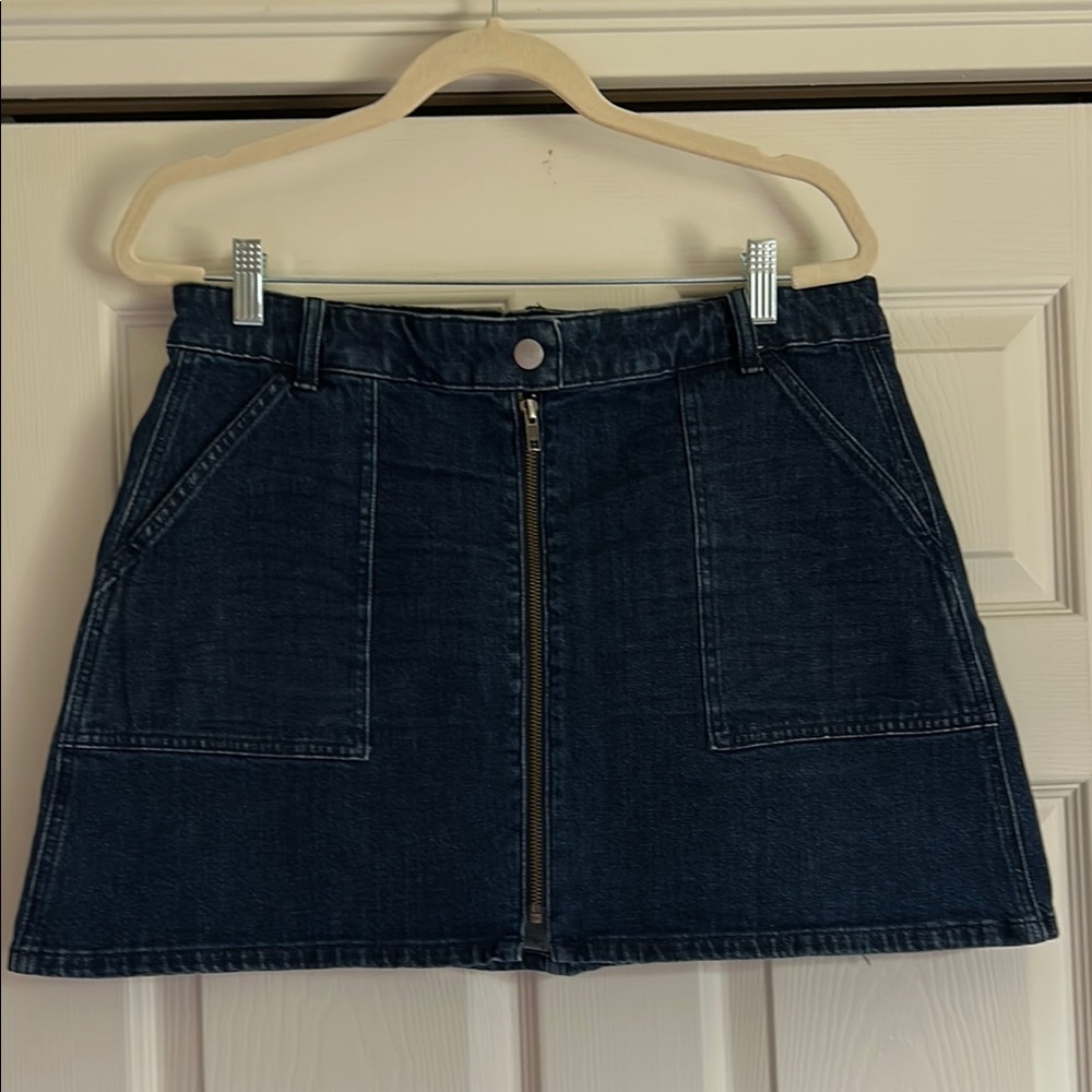 Madewell 32” Denim Utility Zip Mini Skirt
